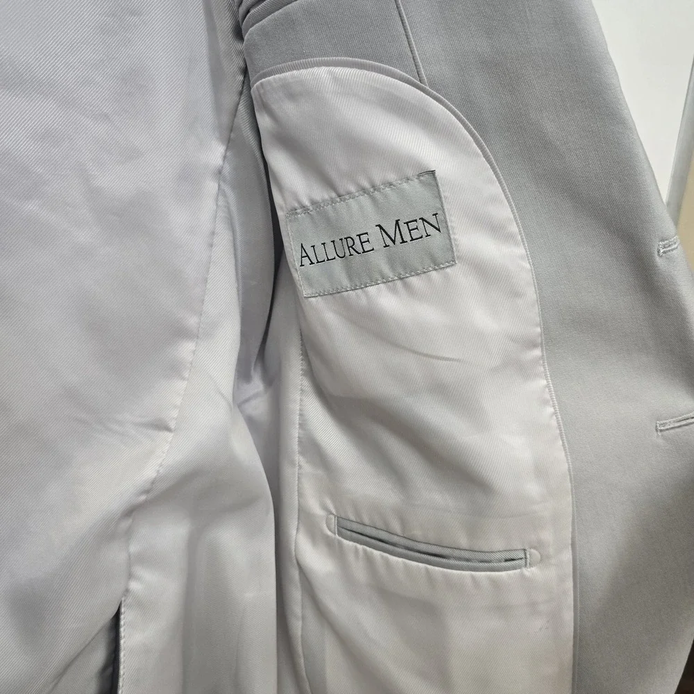 ALLURE MEN CEMENT GREY Tuxedo Sports‎ Coat Blazer Notch Coat 42R Formal Wear